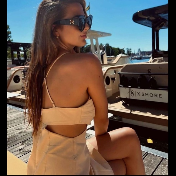 Zara CUT OUT LINEN BLEND DRESS - Picture 13 of 16